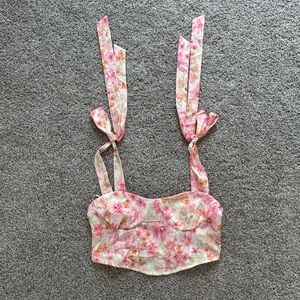 cropped floral blouse